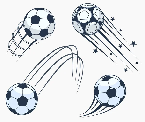 Fútbol fútbol movimiento elementos swoosh, signo dinámico deporte. Vector — Archivo Imágenes Vectoriales