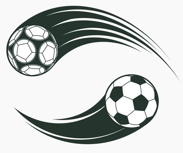 Futbol futbol taşıma elemanları, dinamik spor işareti uçabiliyor. Vektör — Stok Vektör
