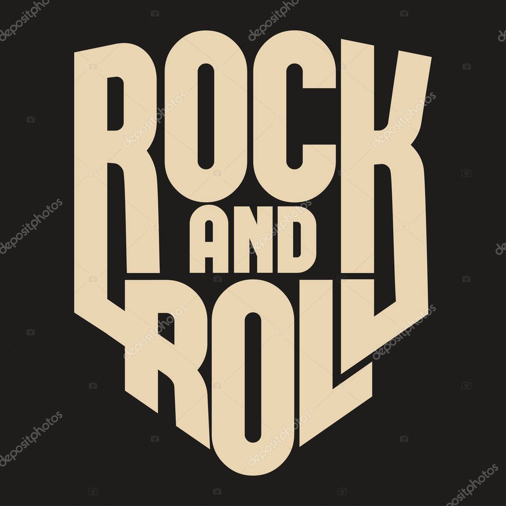 Rock music print for t-shirt, tee print stamp, shirt lettering artwork, hipster retro badge, typography emblem. Vector