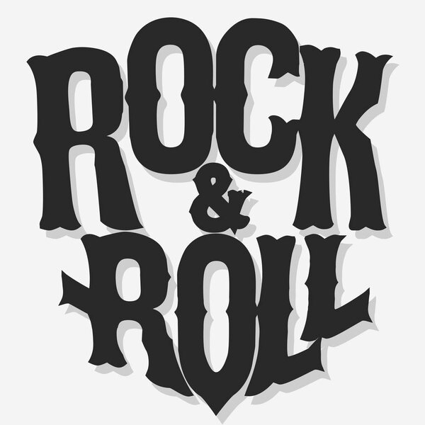 Rock lettering, poster or t-shirt design, vector