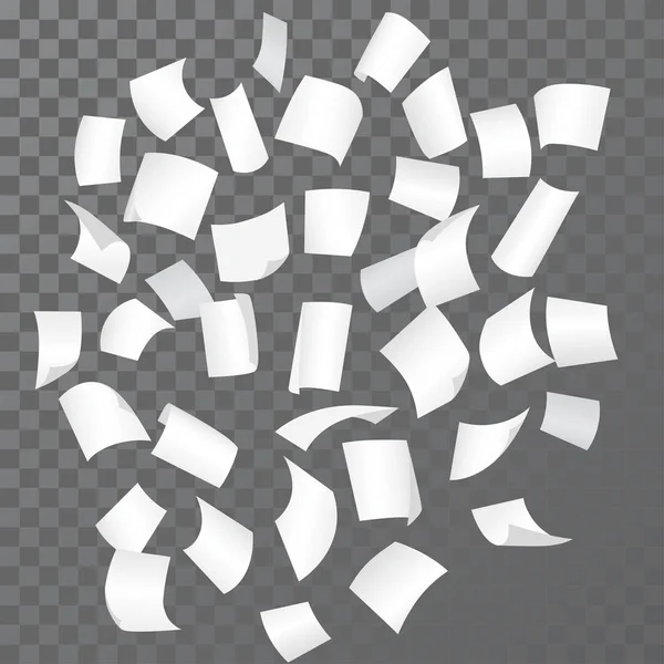 Hojas de papel caídas con esquinas curvas. Papeleo. Vector — Archivo Imágenes Vectoriales