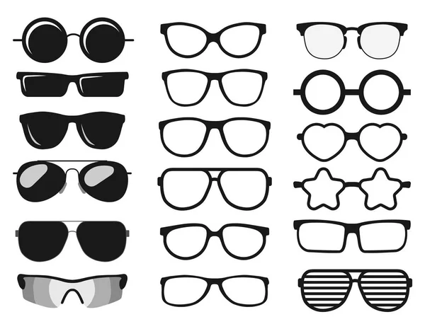 Set de gafas de sol, gafas de sol de verano gafas de sol. vector — Archivo Imágenes Vectoriales