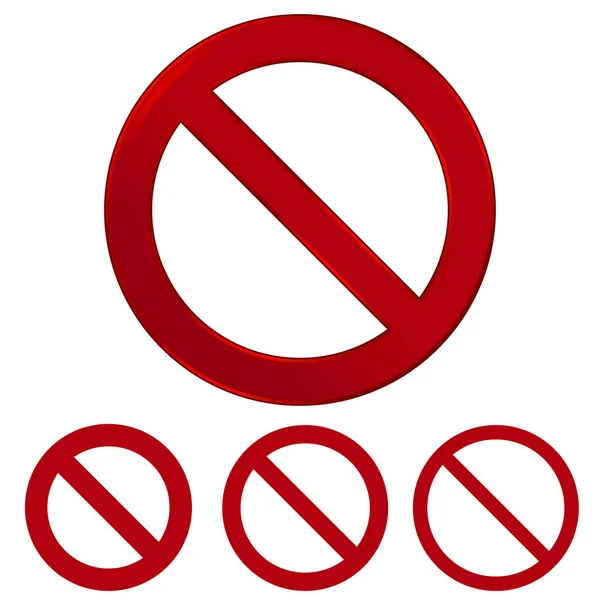 Señal vectorial prohibición roja. Círculo de advertencia y símbolo de línea. Vector — Vector de stock