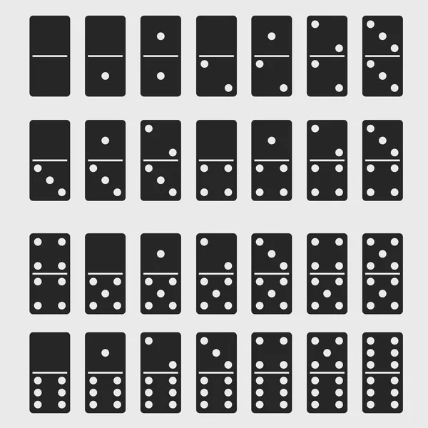 Domino full set. Dominoes bones signs isolated. vector — Stock Vector