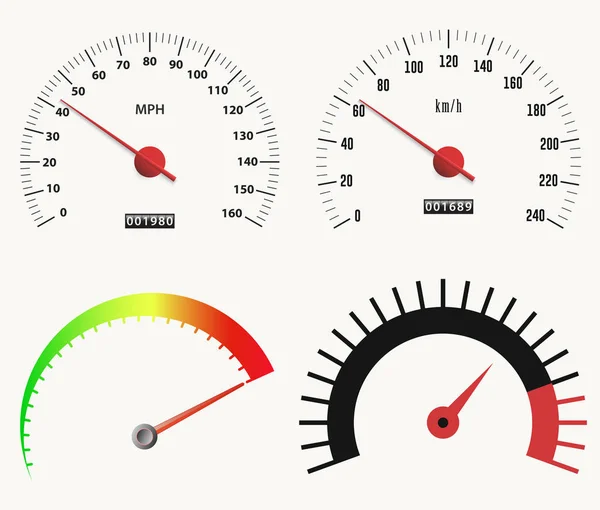 Speedometer measuring scale. speed test, download, loading interface — Stock Vector