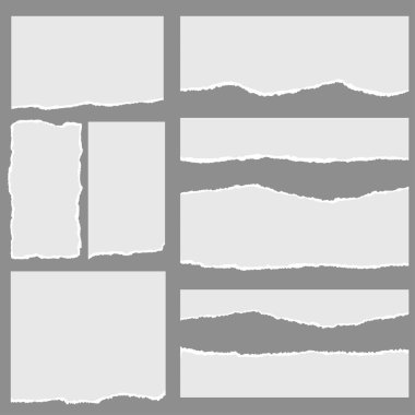 Yırtık kenarları ve metin için alan ile yırtık kağıt
