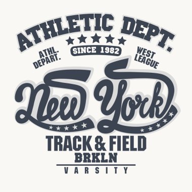 Tişört damgası grafiği. Spor giysisi tipografi amblemi