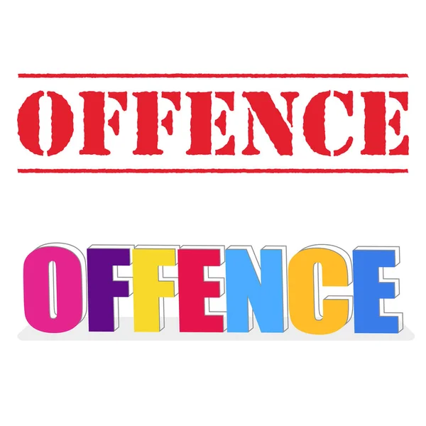 Une offense. bannière avec texte grunge coloré. Vecteur — Image vectorielle