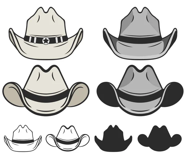 Cowboy hat flat color and line. Old cowboy hat. Vector — Stock Vector