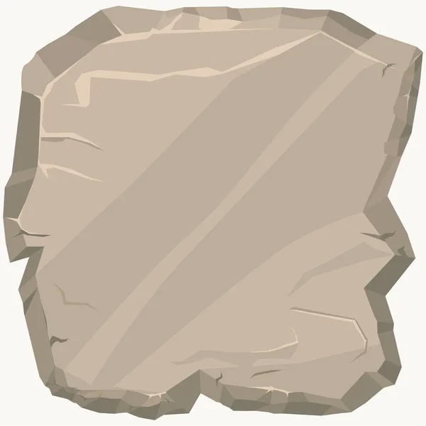 Piedra de roca. Juego arte Rocas banner de dibujos animados. Panel cuadrado de piedra. Vector — Archivo Imágenes Vectoriales