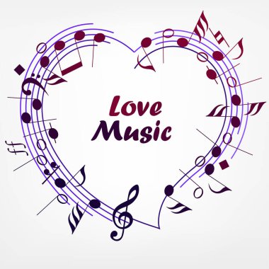 Müzik notalı ses dalgası. Not sayfası vektör arkaplanı