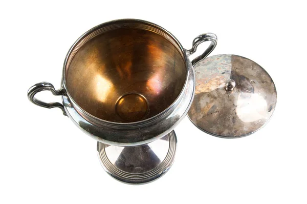 Vintage metal Cup isolerad på vit — Stockfoto