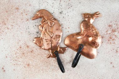 Antik bakır askı kancaları