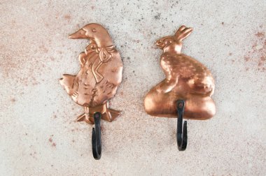 Antik bakır askı kancaları