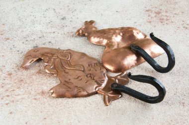 Antik bakır askı kancaları