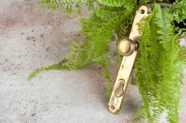 Antika pirinç kapı kolu