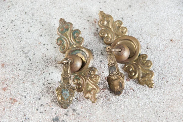 Vintage brass drawer pull knobs