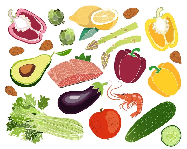 Gezonde voeding illustratie — Stockvector