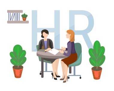 Düz vektör illüstrasyonu, iş araması, işe alım, çalışma grubu, serbest çalışma, web grafik tasarımı