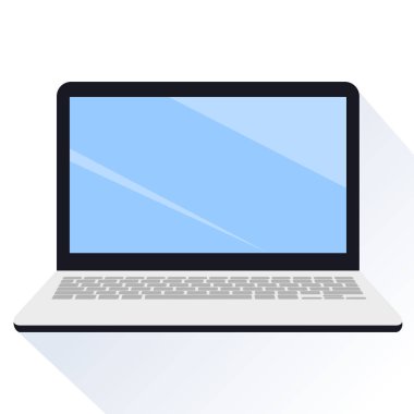 Dizüstü bilgisayar düz tasarım stil simgesi - vektör illüstrasyon