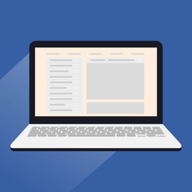 Dizüstü bilgisayar düz tasarım stil simgesi - vektör illüstrasyon