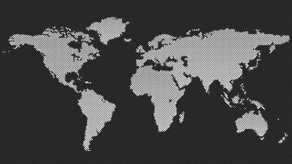 Motif demi-ton cercle fond de carte du monde — Image vectorielle