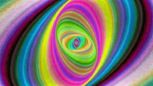 Abstrakte bunte Ellipse Spiralhintergrund - nahtlose Schleife — Stockvideo