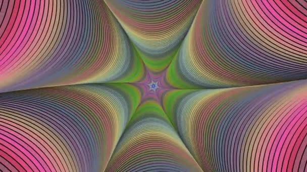 Красочный абстрактный вихревой фрактальный фон - бесшовный цикл — стоковое видео