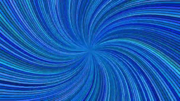 Blå roterande psykedeliska spiral burst ränder - sömlös loop — Stockvideo