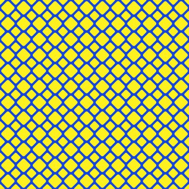 Sarı ve mavi sorunsuz kareden oluşan bir kılavuz desen arka plan - vektör grafiği yuvarlak