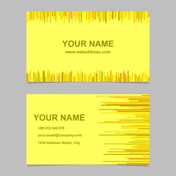 Conjunto de design de modelo de cartão de visita colorido - design de namecard com listras horizontais e verticais em tons amarelos —  Vetores de Stock
