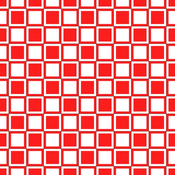 Red and white abstract repeating square pattern background — Stock Vector
