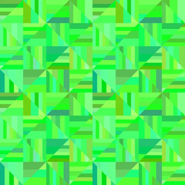 Green abstract seamless striped square pattern - mosaic background — Stock Vector