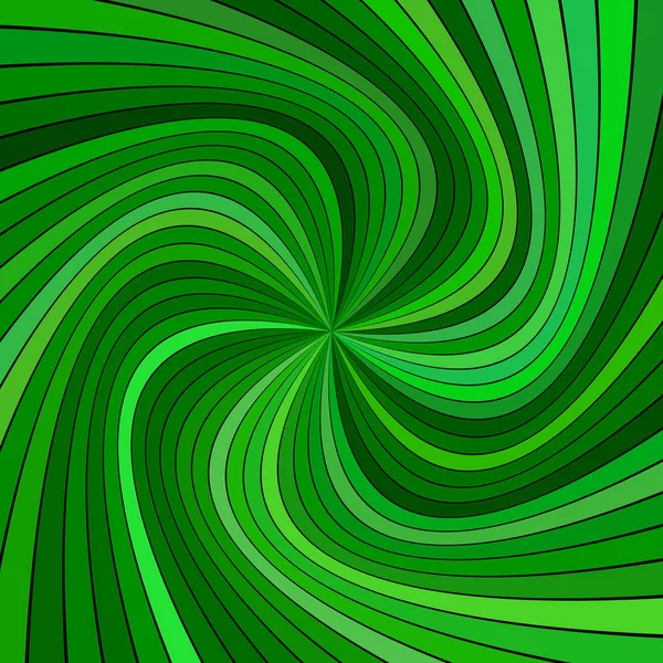 Groene abstracte psychedelische spiraal ray burst stripe achtergrond — Stockvector