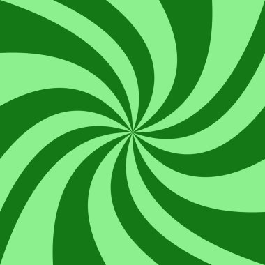 Geometrik sarmal arka plan - vektör çizim gelen ışınları dönen yeşil