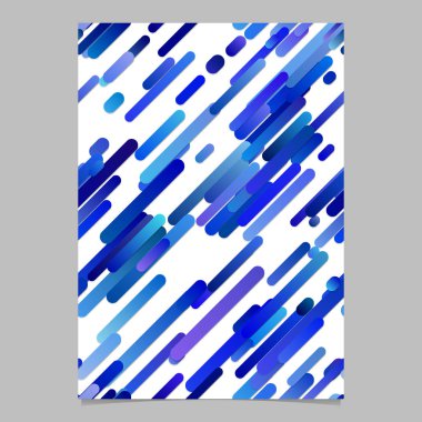 Mavi modern degrade diyagonal çizgili desen broşürü arka plan - vektör ileti örneği şablonu