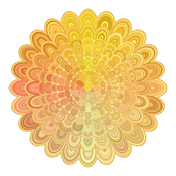 Golden abstract floral mandala design - vector digital art — Stock Vector