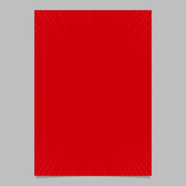 Kırmızı degrade ray patlama broşür şablonu - soyut vektör sayfa arka planı