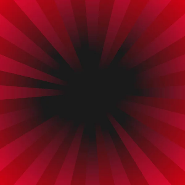 暗い赤の抽象レイ背景 - ストライプの放射線とベクター デザイン — ストックベクタ