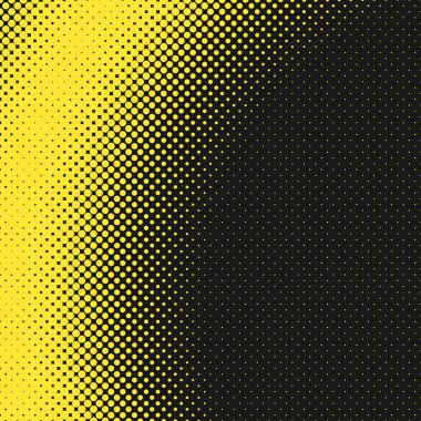 Sarı retro soyut yarı ton nokta desen arka plandan daire