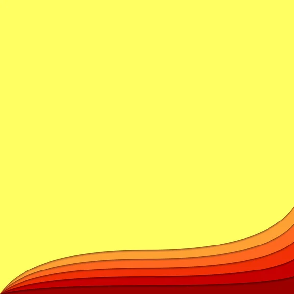 Fondo abstracto de onda caliente de capas curvas - gráfico de póster vectorial con efecto sombra 3d — Archivo Imágenes Vectoriales
