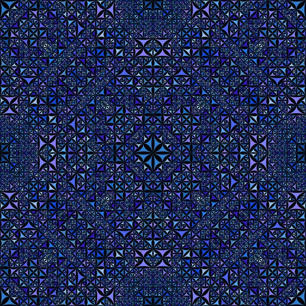 Modrá zakřivené trojúhelník kaleidoskop odvíjejícího - tribal vektorové pozadí — Stockový vektor
