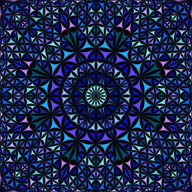 Mavi sorunsuz kaleydoskop desen arka plan - soyut etnik vektör mandala duvar kağıdı grafik