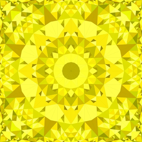 Yellow seamless abstract triangle mosaic tile kaleidoscope wallpaper pattern — Stock Vector