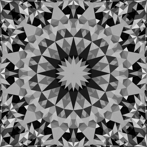 Szürke zökkenőmentes Kaleidoszkóp minta háttérgrafika - mandala háttérképet — Stock Vector