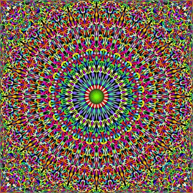 Renkli kesintisiz soyut çiçek Bahçe mandala geometri desen arka plan