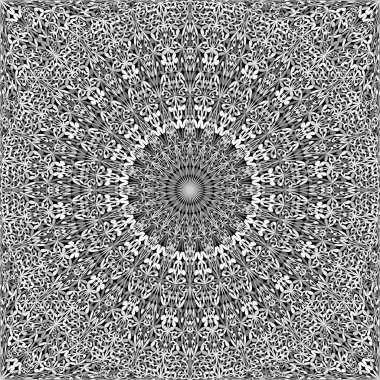 Gri sorunsuz orman kaleydoskop mandala desen duvar kağıdı