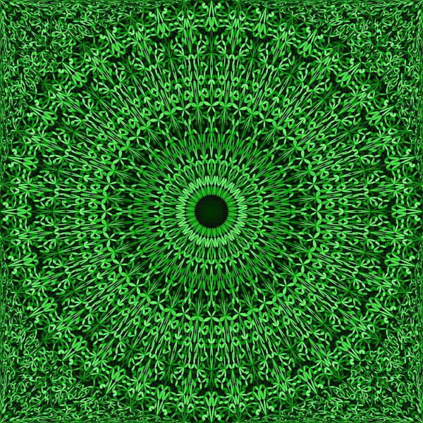 Verde abstracto sin costura caleidoscopio botánico mandala patrón fondo — Vector de stock