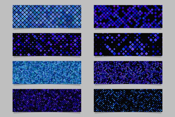 Abstrakte Diagonale abgerundete quadratische Muster Banner Hintergrund gesetzt — Stockvektor