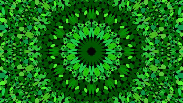 Verde abstracto flor mosaico mandala patrón de fondo - vector gráfico — Archivo Imágenes Vectoriales